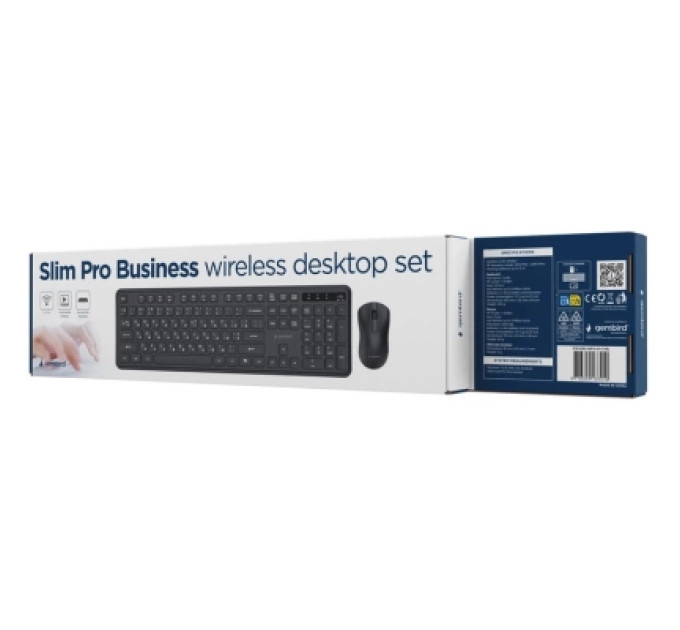 Gembird Комплект Gembird Slim Pro Business Wireless Black (KBS-WPS-01-CYRL)
