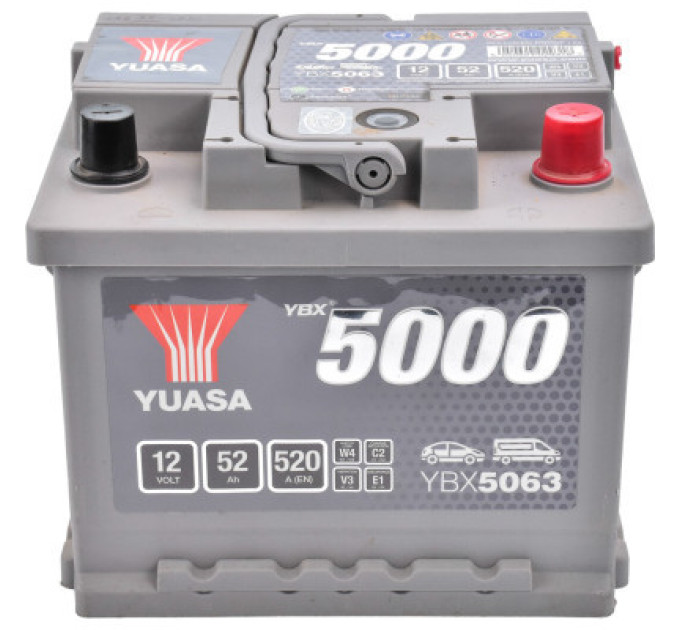 Yuasa Акумулятор автомобільний Yuasa 12V 52Ah Silver High Performance Battery (YBX5063)