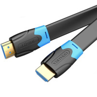 Кабель мультимедійний HDMI M to HDMI M 8.0m V2.0 4K60Hz PVC flat black Vention (AAKBK)