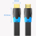 Vention Кабель мультимедійний HDMI M to HDMI M 8.0m V2.0 4K60Hz PVC flat black Vention (AAKBK)