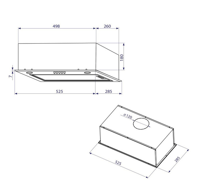 Витяжка  MINOLA HBI 5327 GR 800 LED Повновбудовувана