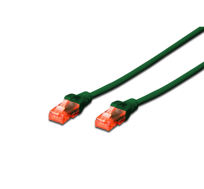 Патч-корд DIGITUS CAT 6 UTP, 0.25м, AWG 26/7, Cu, LSZH, зелений