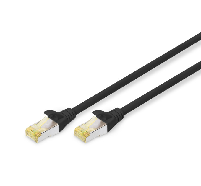 Патч-корд DIGITUS CAT 6a S-FTP, 1м, AWG 26/7, Cu, LSZH, чорний
