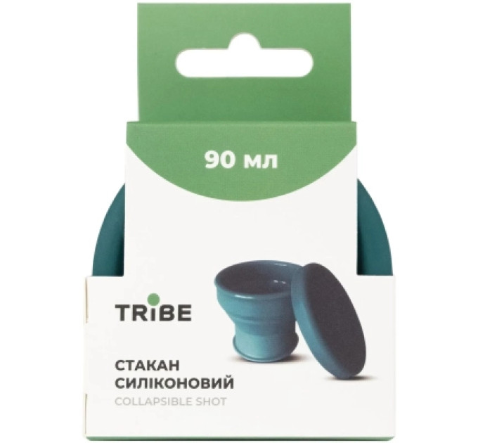Tribe Чашка туристична Tribe Collapsible Shot 90 мл з кришкою, ocean (T-FF-0030-ocean)