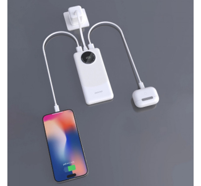 Dudao Батарея універсальна Dudao 10000mAh K12 22.5W, PD, QC, 2*USB-A, USB-C(In/Out), White (6976625333875)