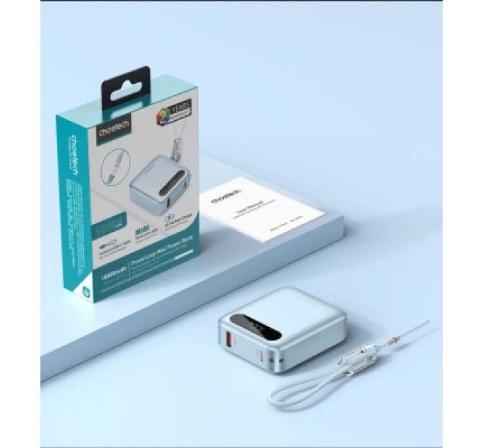 Choetech Батарея універсальна Choetech 10000mA, 22.5W, PD, QC, blue (B860-CCLBE)