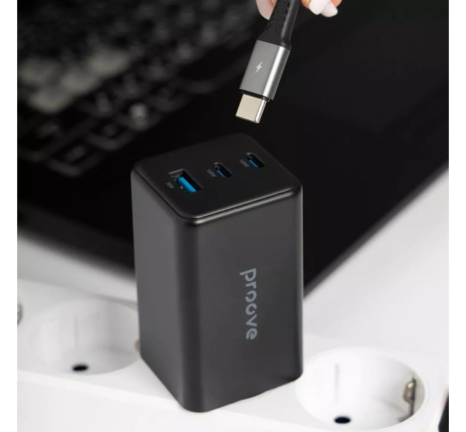 Мережевий зарядний пристрій Proove Pocket GaN 65W Black (WCPG65121201)