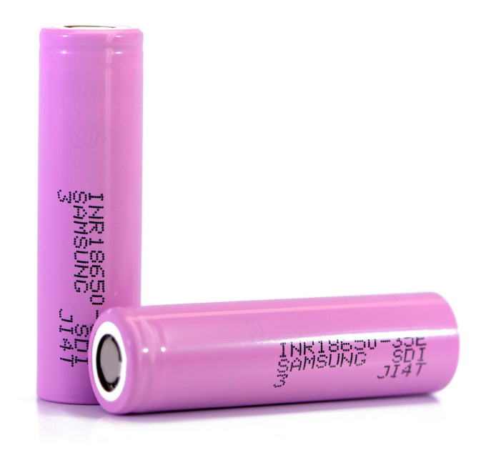 Акумулятор Li-Ion 18650 Samsung INR18650-35E-CCC, 3350mAh, 8A, 4.2/3.6/2.5V, PINK, 2 шт в упаковці