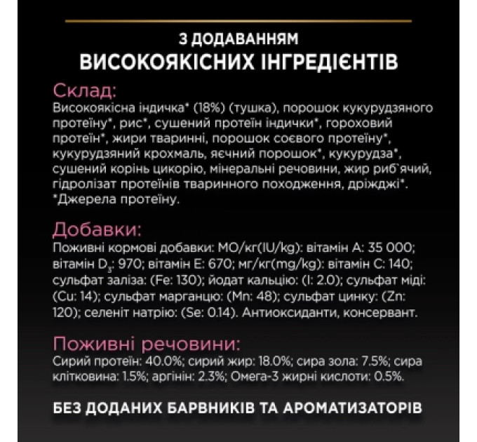 Purina Pro Plan Сухий корм для кішок Purina Pro Plan Delicate Turkey зі смаком індички 1.5 кг (3222270884136)