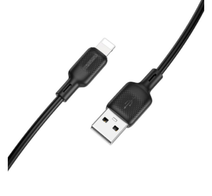 BOROFONE Дата кабель USB 2.0 AM to Lightning 1.0m Lenny silicone BX113 black BOROFONE (6941991115394)