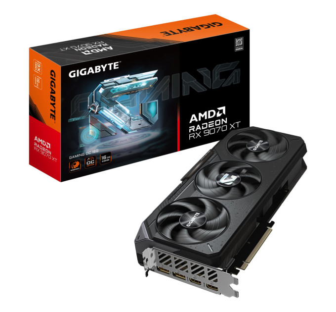 GIGABYTE Відеокарта PCIE16 RX9070XT 16GB GDDR6 R9070XTGAMING OC-16GD GIGABYTE