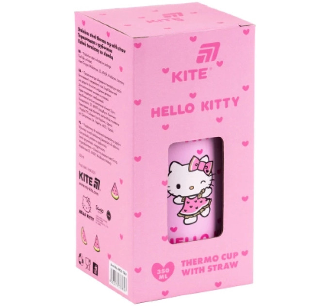 Kite Поїльник-непроливайка Kite Hello Kitty термочашка з трубочкою, 350 мл (HK25-1263)