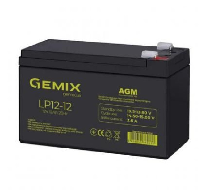 Gemix Батарея до ДБЖ Gemix LP 12В 12Ач (LP1212)