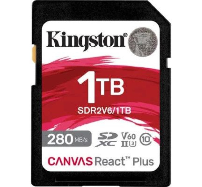 Kingston Карта пам'яті Kingston 1TB SDXC class 10 UHS-II U3 Canvas React Plus (SDR2V6/1TB)