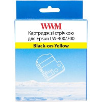 Стрічка для принтера етикеток WWM для Epson LW-400/700 9mm х 8m Black-on-Yellow (WWM-SC9Y)