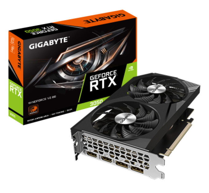 GIGABYTE Відеокарта GIGABYTE GeForce RTX3050 8Gb WINDFORCE V2 (GV-N3050WF2V2-8GD)