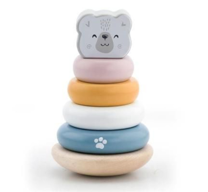 Viga Toys Розвиваюча іграшка Viga Toys Пірамідка PolarB Білий ведмідь (44005)
