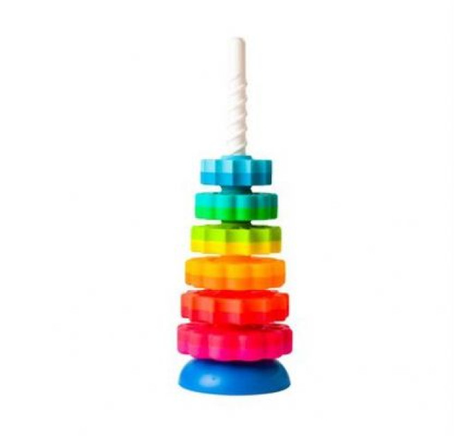 Fat Brain Toys Розвиваюча іграшка Fat Brain Toys Пірамідка гвинтова тактильна SpinAgain (F110ML)