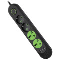 Voltronic Мережевий фільтр живлення Voltronic F01U, 2роз EU + 2роз Universal, 3*USB Black (F01U-Black)