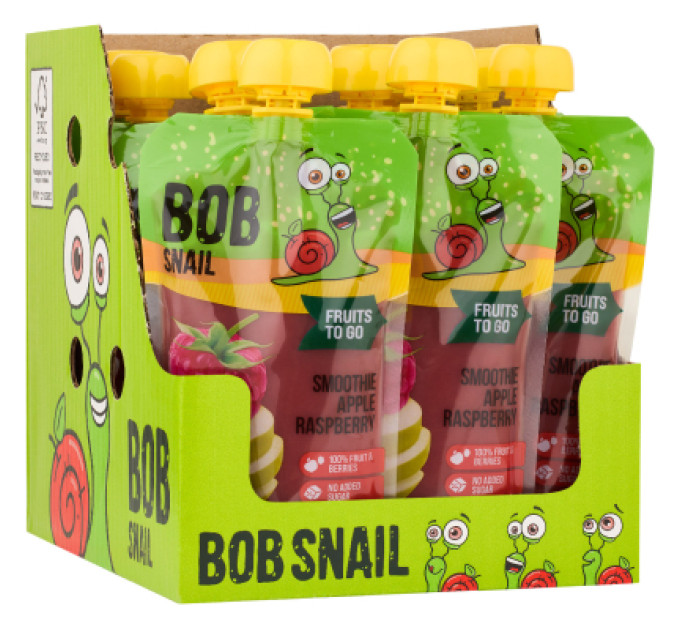 Bob Snail Дитяче пюре Bob Snail Равлик Боб Смузі Яблуко-Малина 200 г (4820219347026)