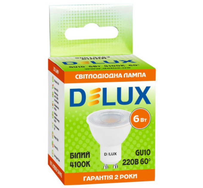 Delux Лампочка Delux 6Вт 4100K 220В GU10 (90019263)
