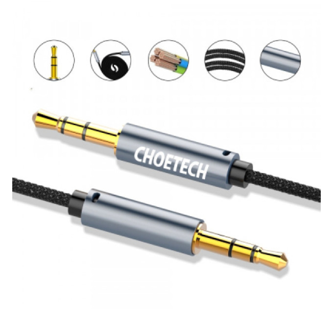 Choetech Кабель мультимедійний 3.5mm M to 3.5mm M 1.2m Choetech (AUX002)