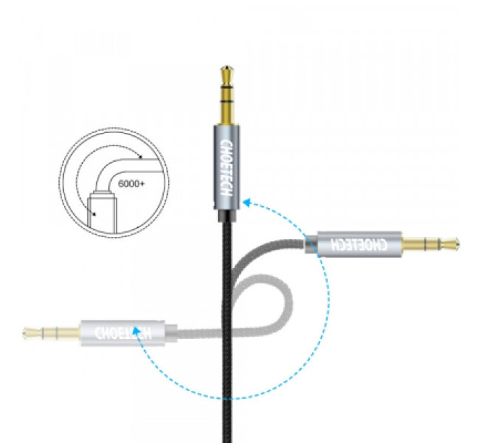 Choetech Кабель мультимедійний 3.5mm M to 3.5mm M 1.2m Choetech (AUX002)