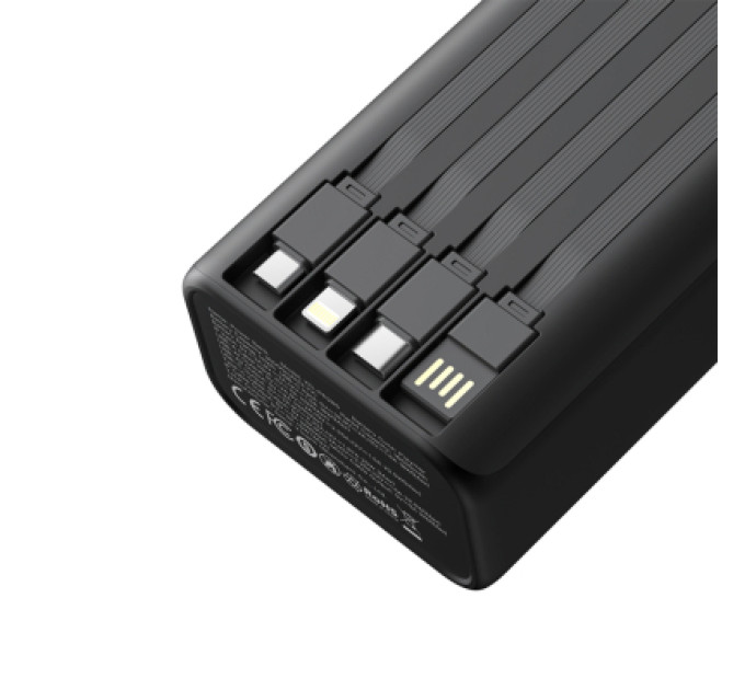 XO Батарея універсальна XO 30000mAh, PD/20W, QC/22,5W, Lamp, black (XO-PR285)