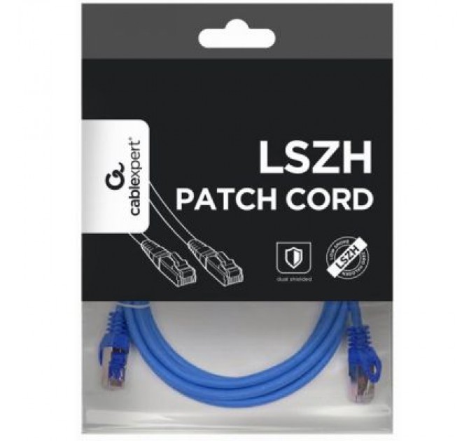Cablexpert Патч-корд 0.25м S/FTP Cat 6A CU LSZH blue Cablexpert (PP6A-LSZHCU-B-0.25M)