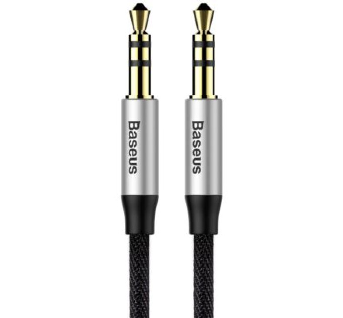 Baseus Кабель мультимедійний Jack 3.5mm Yiven M30 M/M 1m silver-black Baseus (CAM30-BS1)