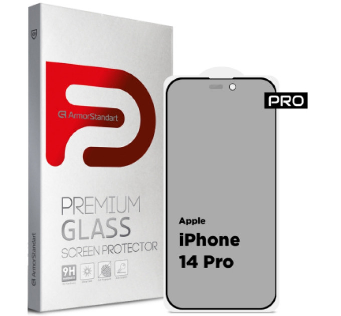 Armorstandart Скло захисне Armorstandart Pro Anti-spy Matte Apple iPhone 14 Pro Black (ARM68604)