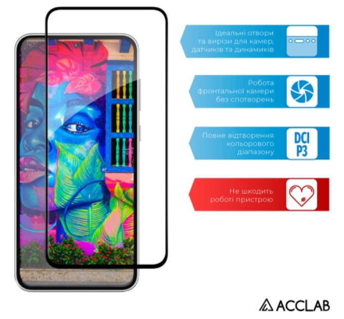 ACCLAB Скло захисне ACCLAB Full Glue Samsung A35 Black (1283126588778)