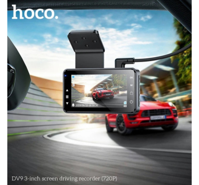 HOCO Відеореєстратор HOCO DV9 3-inch screen driving recorder (720P) Metal Gray (6942007633345)