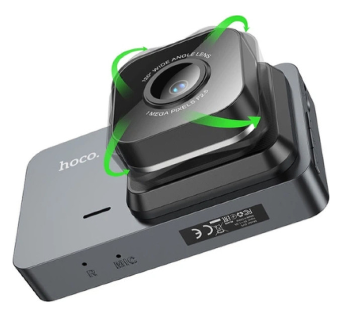 HOCO Відеореєстратор HOCO DV9 3-inch screen driving recorder (720P) Metal Gray (6942007633345)