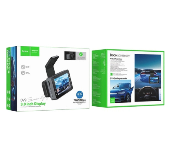 HOCO Відеореєстратор HOCO DV9 3-inch screen driving recorder (720P) Metal Gray (6942007633345)