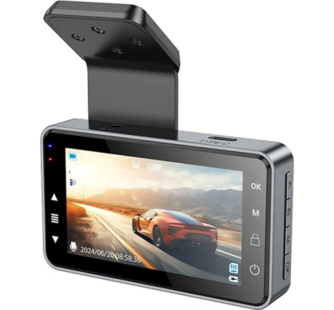HOCO Відеореєстратор HOCO DV9 3-inch screen driving recorder (720P) Metal Gray (6942007633345)