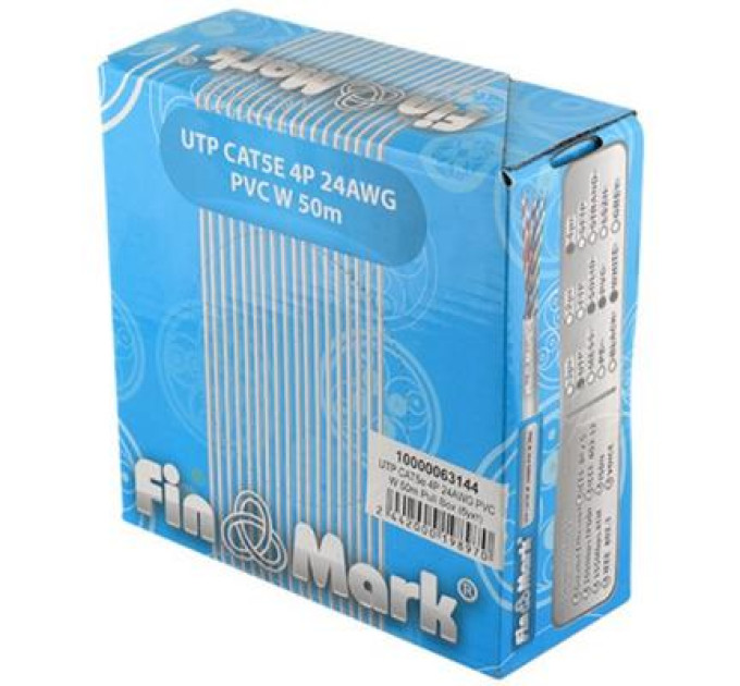 FinMark Кабель мережевий FinMark UTP 50м CAT5e 4P 24AWG PVC W Pull Box (163144)