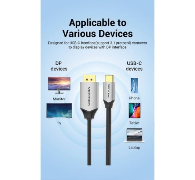Vention Дата кабель USB 3.0 A Male to C Male Cable 1.5M Black PVC Type VENTION (COZBG)