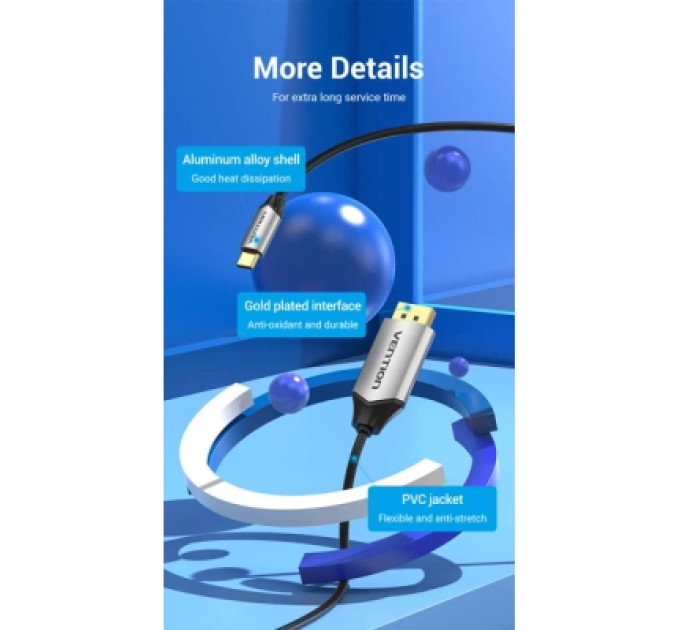 Vention Дата кабель USB 3.0 A Male to C Male Cable 1.5M Black PVC Type VENTION (COZBG)