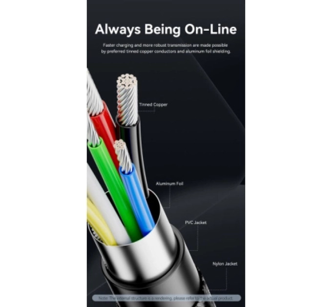 Vention Дата кабель USB 2.0 C Male to C Male 240W Cable 1.5M Black Aluminum Alloy Type VENTION (TREBG)