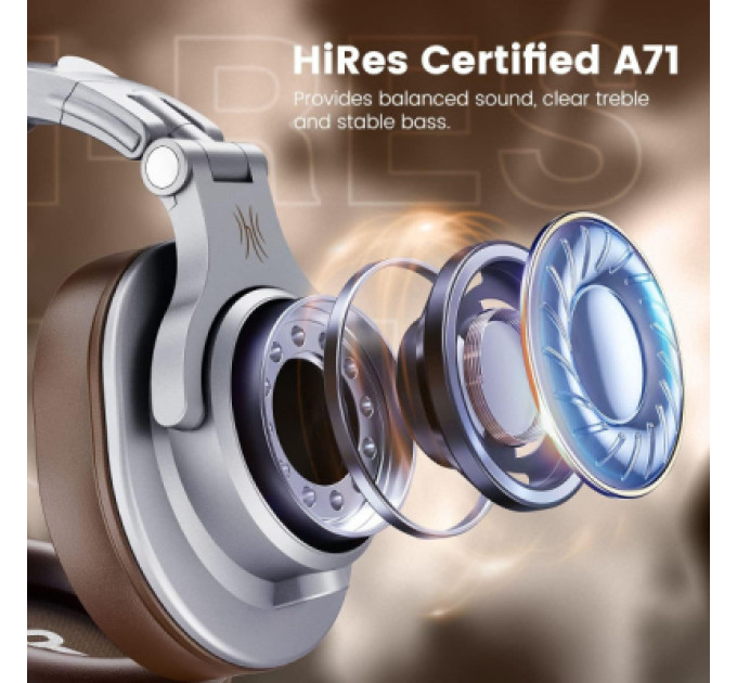 OneOdio Навушники OneOdio A71 3,5мм/6,35мм Silver/Brown (A71 Silver Brown)