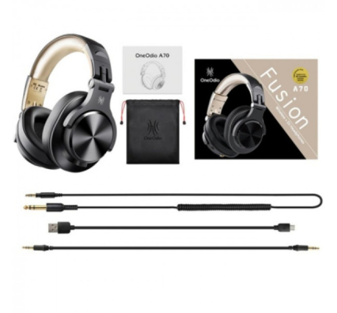 OneOdio Навушники OneOdio Fusion A70 Bluetooth+3,5мм/6,35мм Black/Gold (A70 Black Gold)