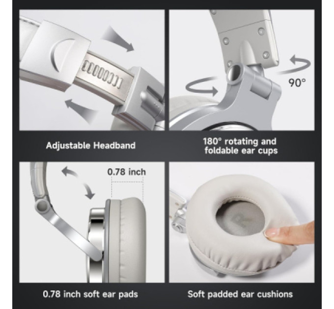 OneOdio Навушники OneOdio Pro 10 3,5мм/6,35мм Silver (Pro 10 Silver)