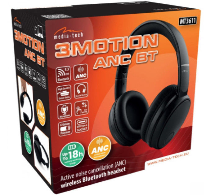 Media-Tech Навушники Media-Tech MT3611 Bluetooth Black (MT3611)