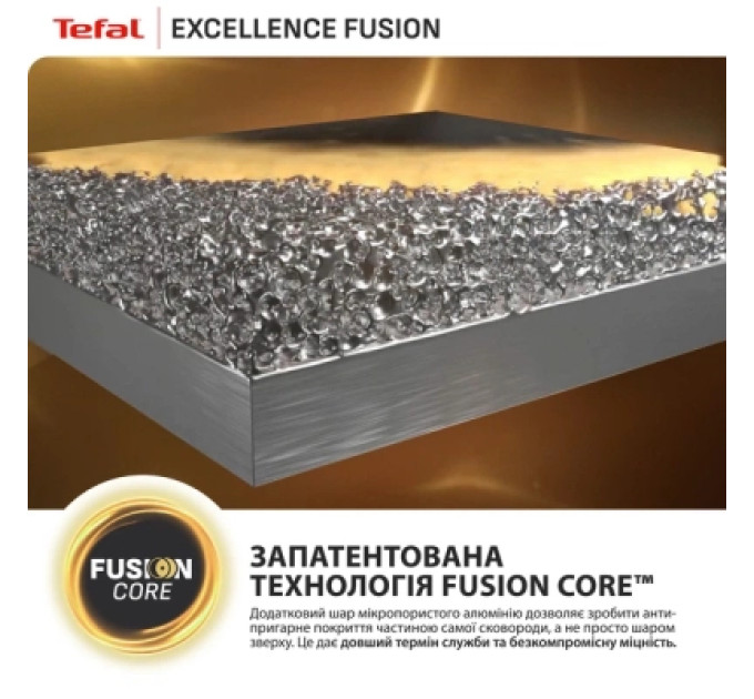 Tefal Сковорода Tefal Excellence Fusion з кришкою 24см чорний (G3388402)