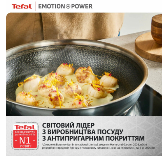 Tefal Сковорода Tefal Emotion+ Power 24 см з кришкою (SET_E3410455)