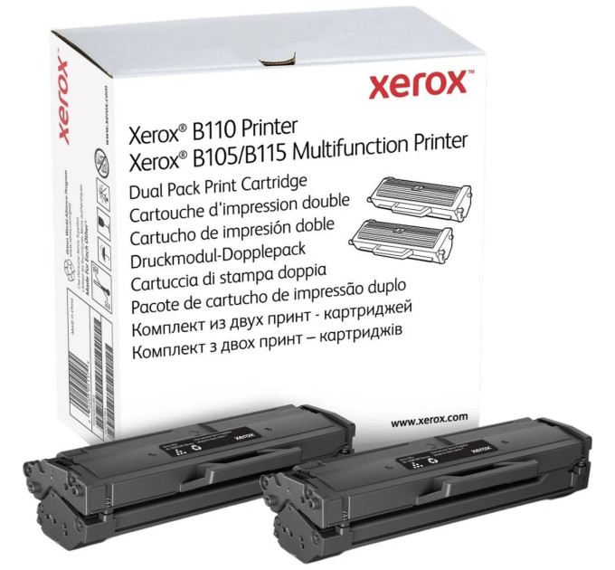 Xerox Картридж Xerox B105/B110/B115 Black (2x1500 стор) Dual Pack