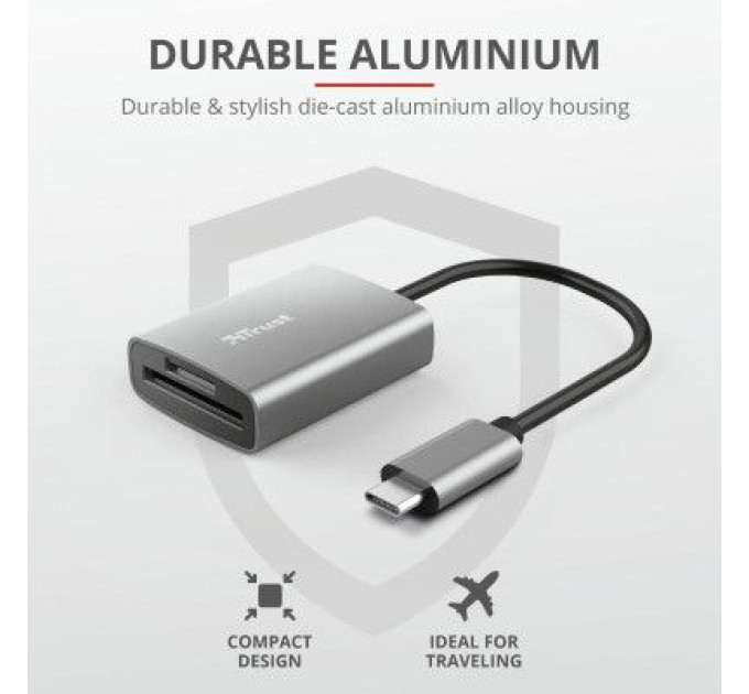 Зчитувач флеш-карт Trust Dalyx Fast USB-С Card reader (24136)