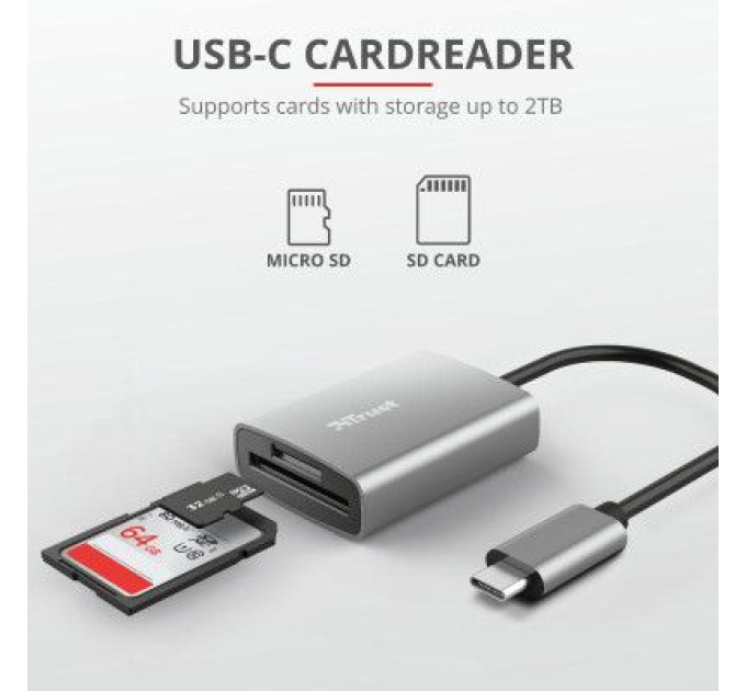 Зчитувач флеш-карт Trust Dalyx Fast USB-С Card reader (24136)