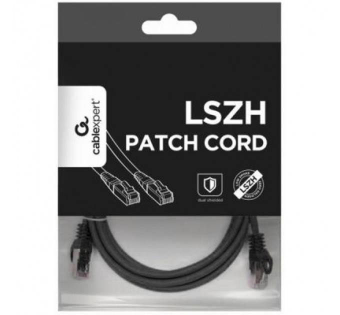 Cablexpert Патч-корд 1.5м S/FTP Cat 6A CU LSZH black Cablexpert (PP6A-LSZHCU-BK-1.5M)